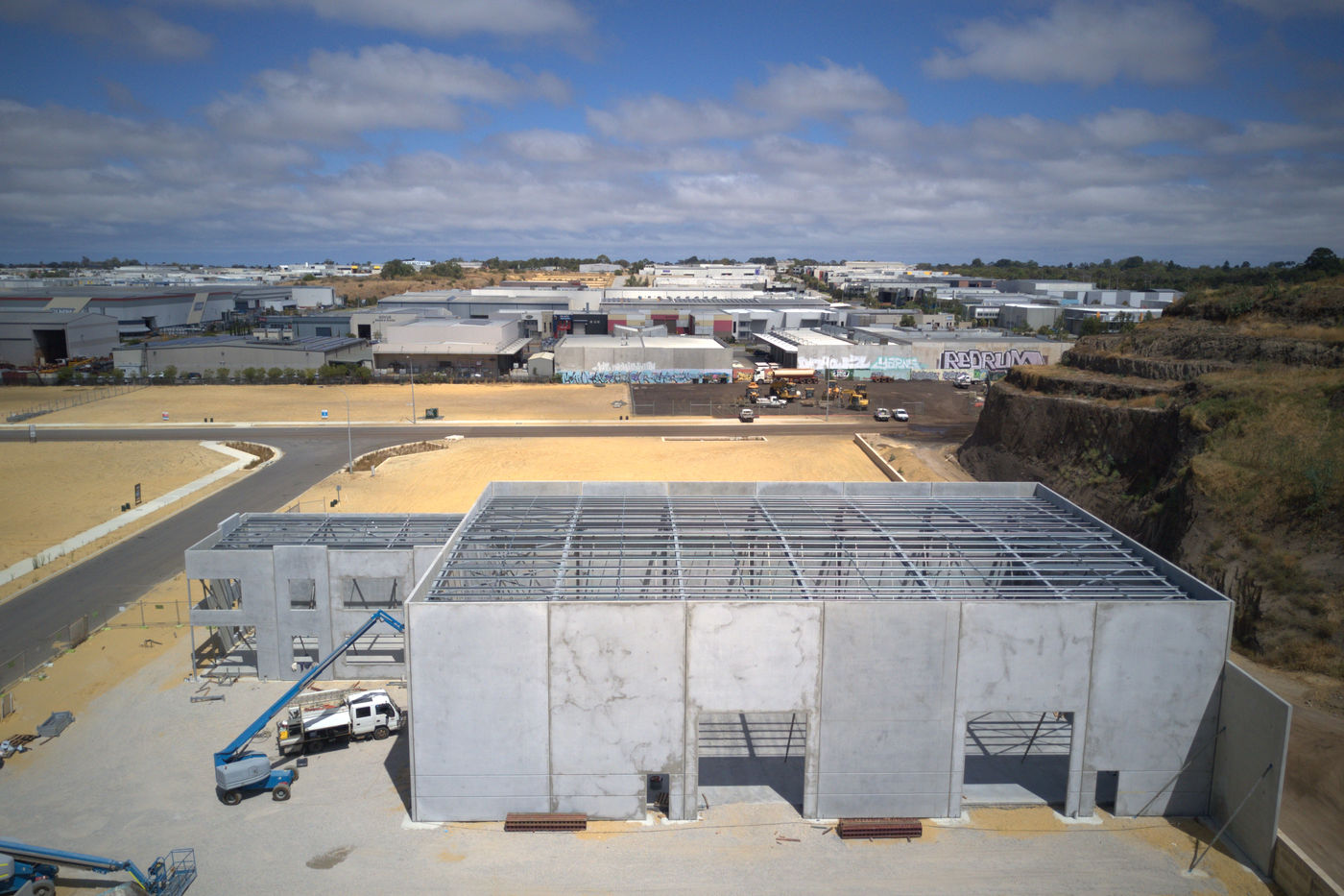 Drone view of completed site