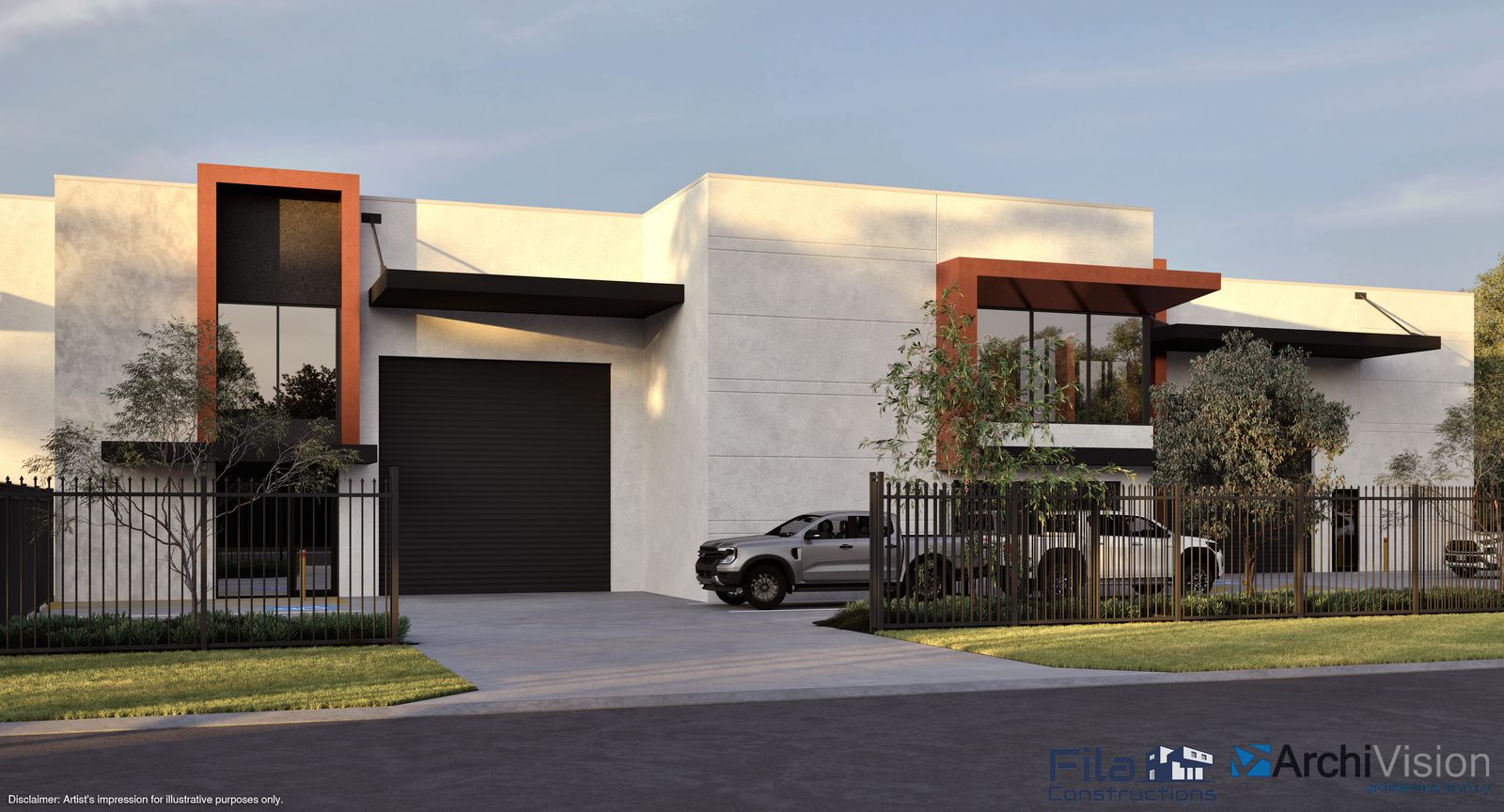 Side elevation concept render, Furniss Road, Landsdale