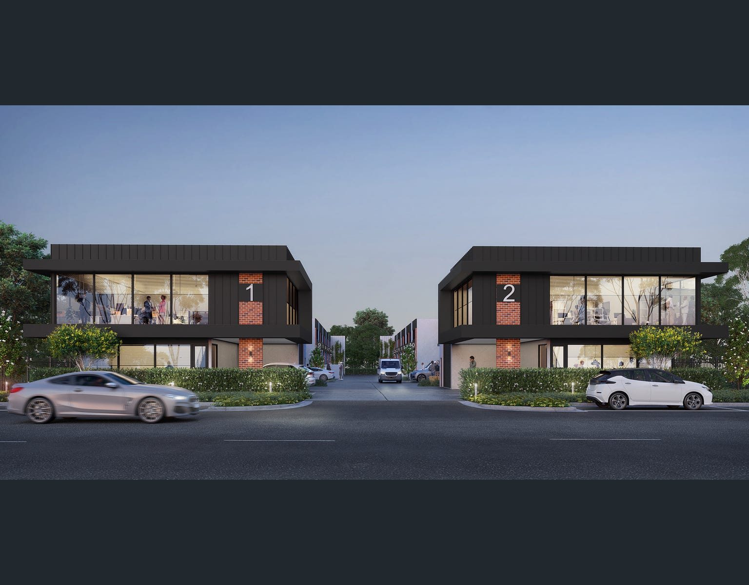 Warehouse unit row concept render, Carlisle