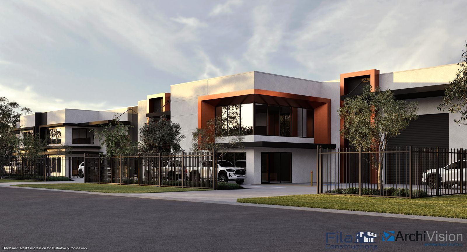 Streetscape concept render from the right, Furniss Road, Landsdale